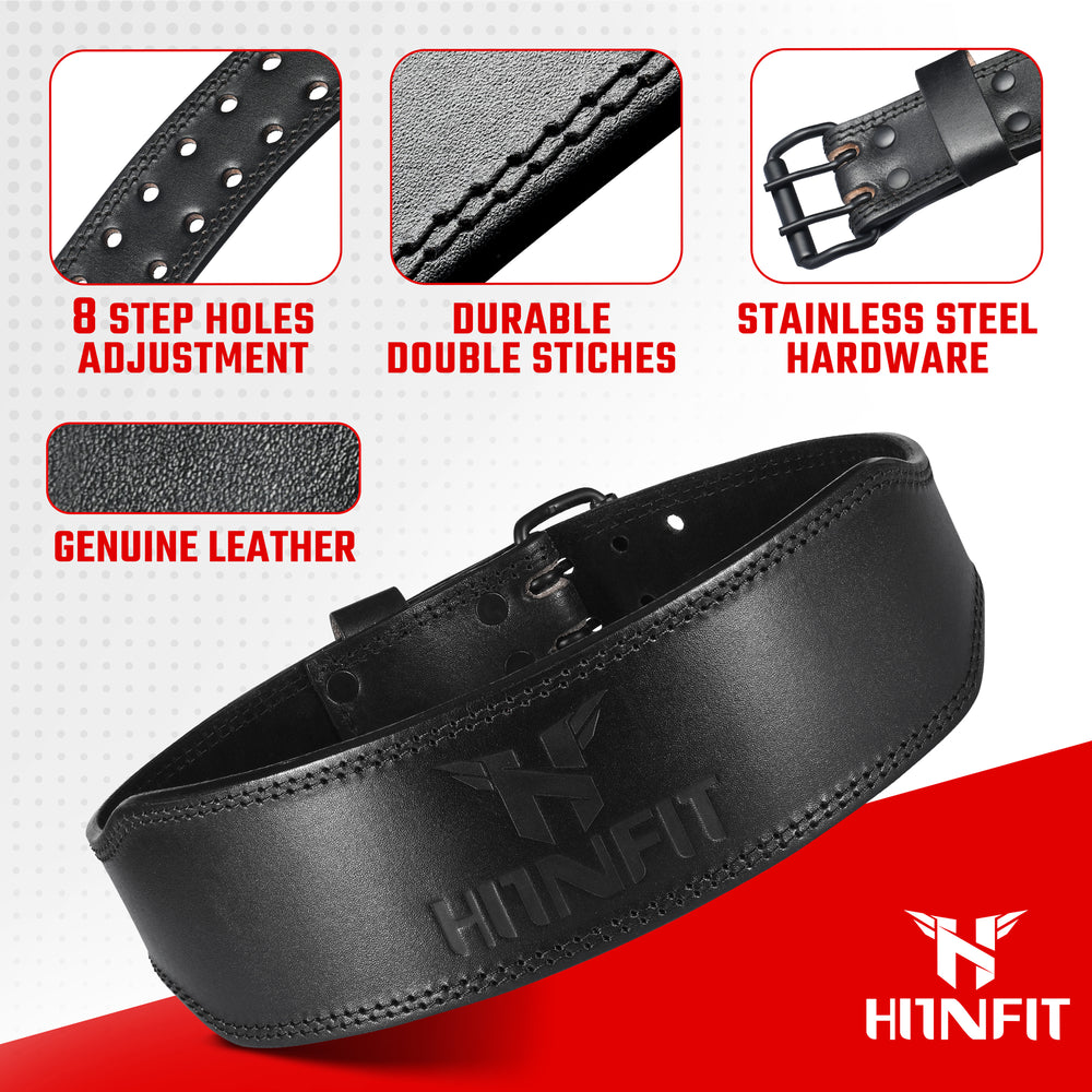 10cm Black Leather Weight Lifting Belt