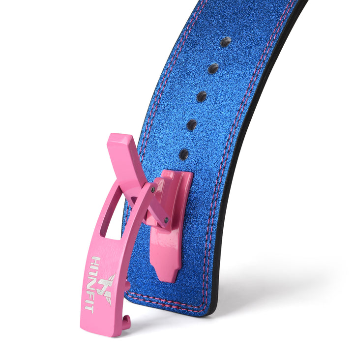 10mm Premium Leather Lever Belt Sparkle Blue- IPF Compliant