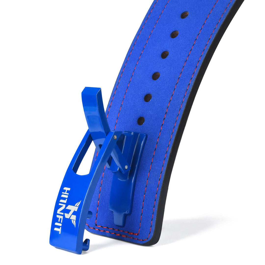 10mm Premium Leather Lever Belt Blue- IPF Compliant