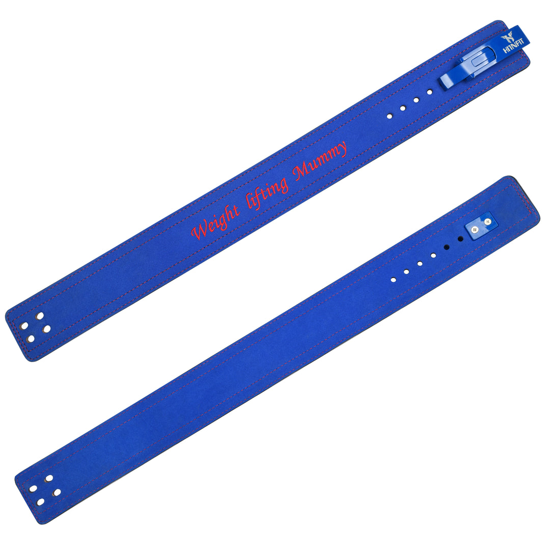 10mm Premium Leather Lever Belt Blue- IPF Compliant