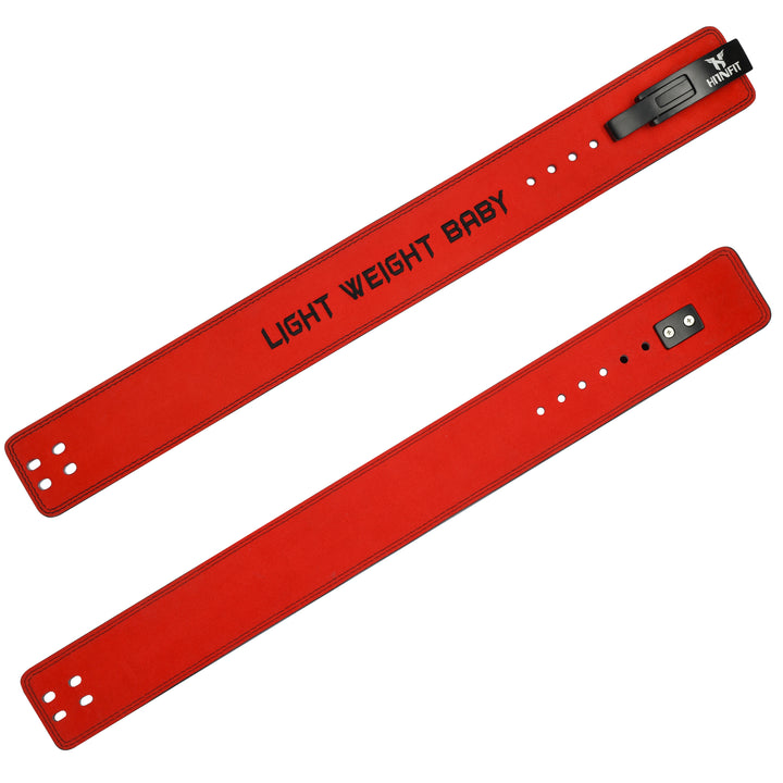 10mm Premium Leather Lever Belt Red- IPF Compliant