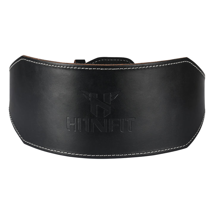 Black Leather Weight Lifting Belt Front