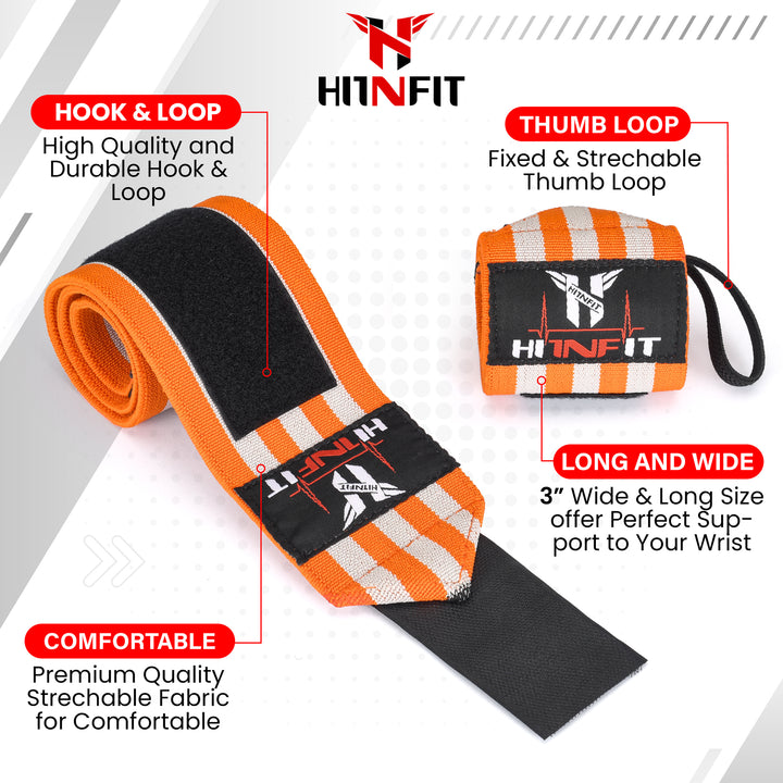 Hit n Fit Wrist Wrap Orange Details