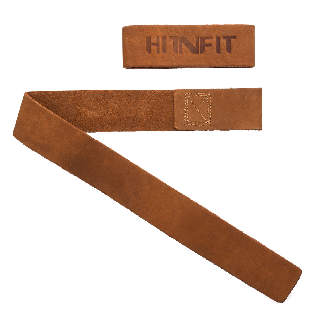 Weightlifting Leather Wrist Straps-Brown Sued