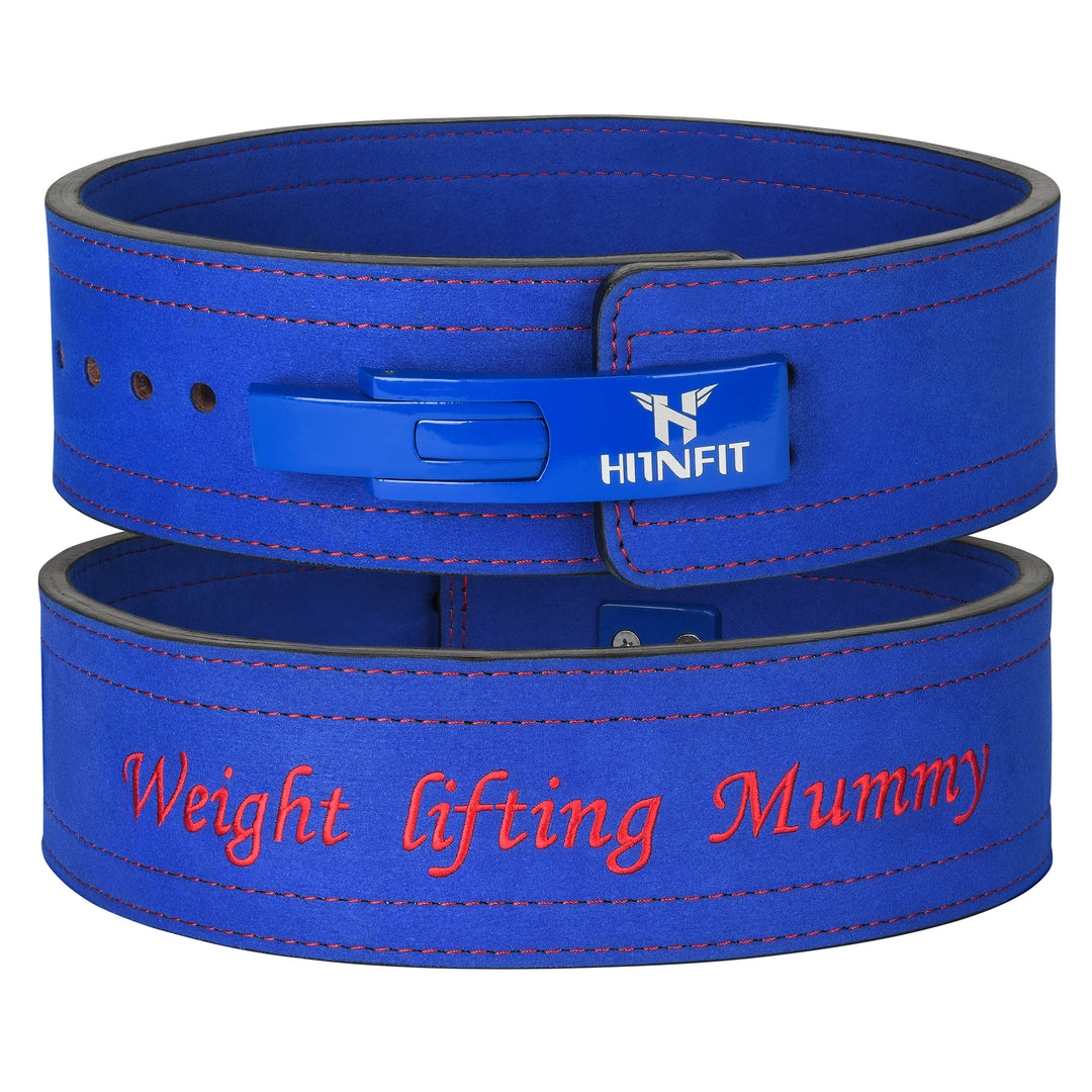 10mm Premium Leather Lever Belt Blue- IPF Compliant