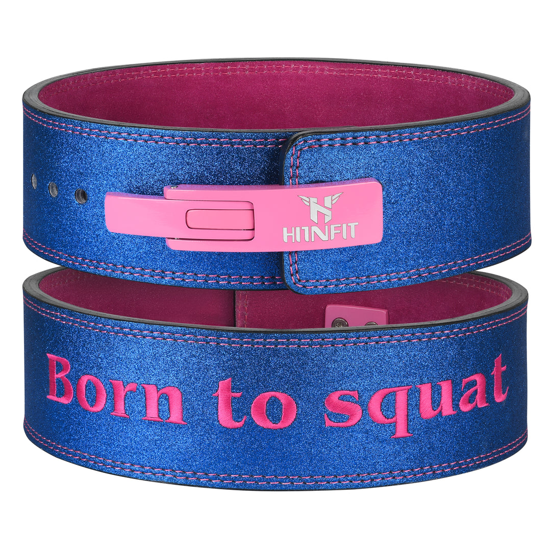 10mm Premium Leather Lever Belt Sparkle Blue- IPF Compliant